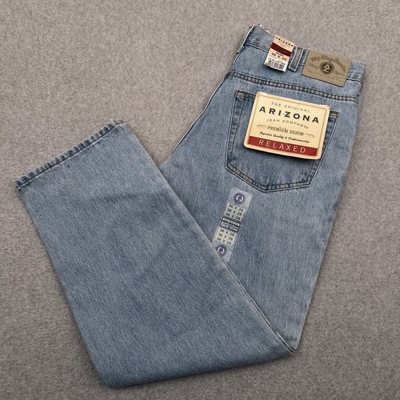 NEW Vintage Y2K Arizona Jeans Men's 36x29 Relaxed Big Ring Spun Denim Light Wash - Picture 1 of 10